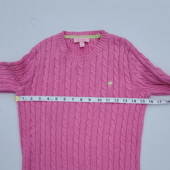 Lilly Pulitzer Pink Crew Neck Cable Knit Sweater - Picture 8 of 12